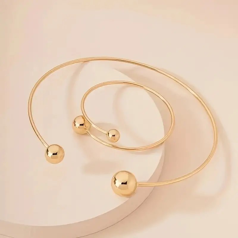 Golden Ball Bracelet Set - Close-up View